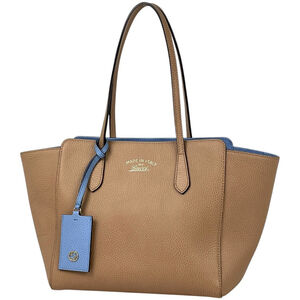 GUCCI Authentic Cream Leather Tote Bag